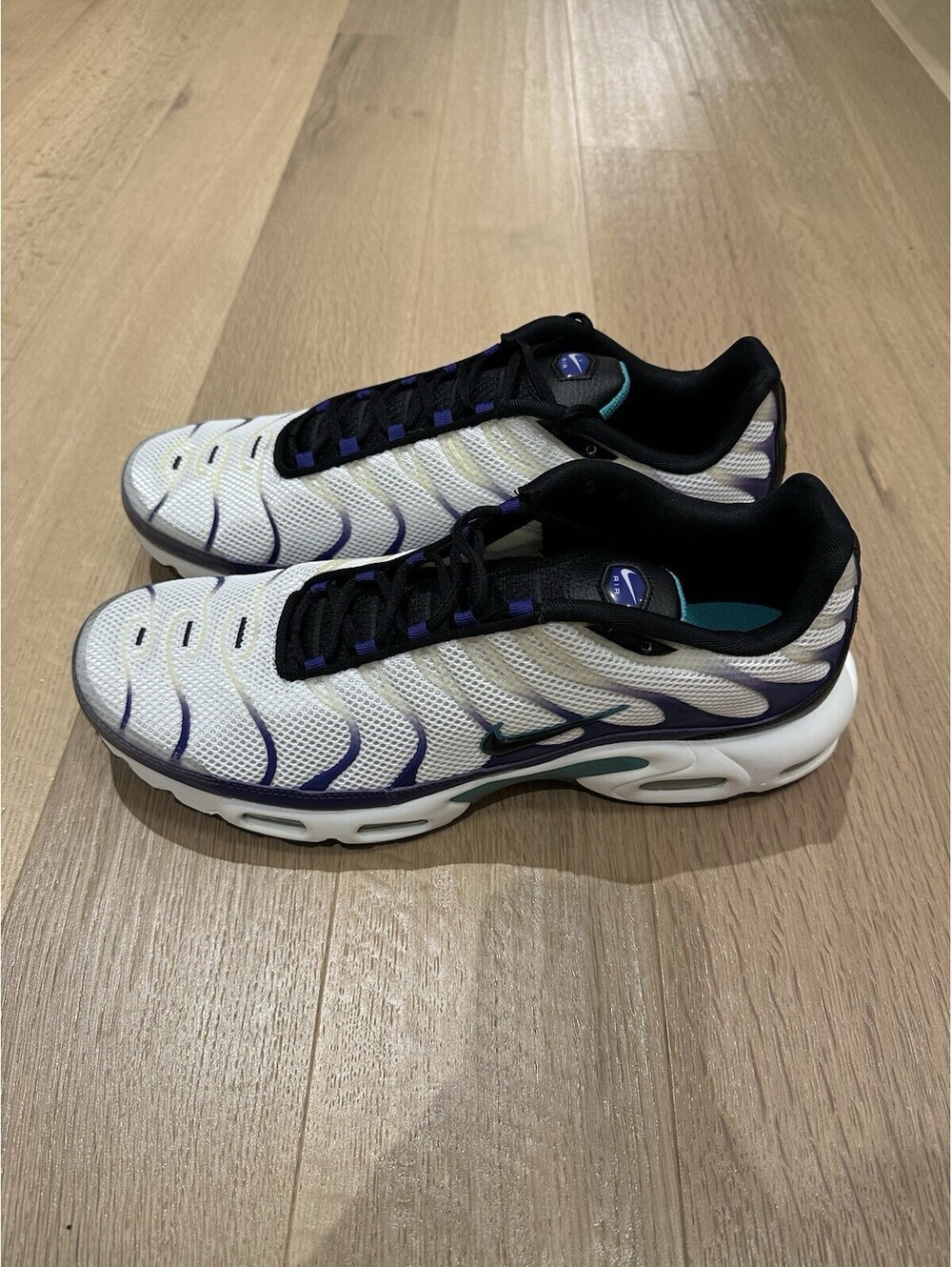NIKE AIR MAX PLUS WHITE/BLACK GRAPE ICE Mens 13 BNIB